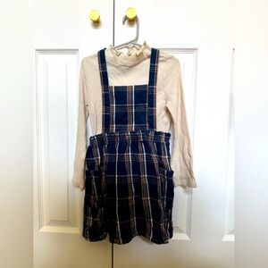Plaid Kids Dress with Cream Top